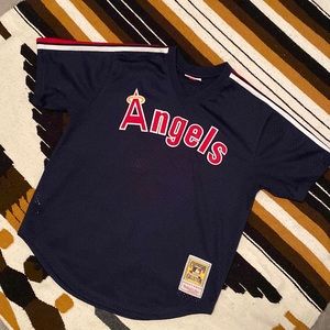 Mitchell and Ness Batting Practice Jersey California Angels #29 Rod Carew